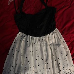 black and white dress